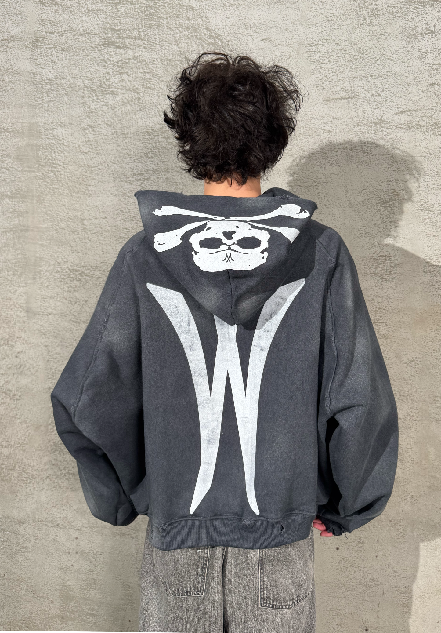 "NobodyBetter" graphite zip hoodie