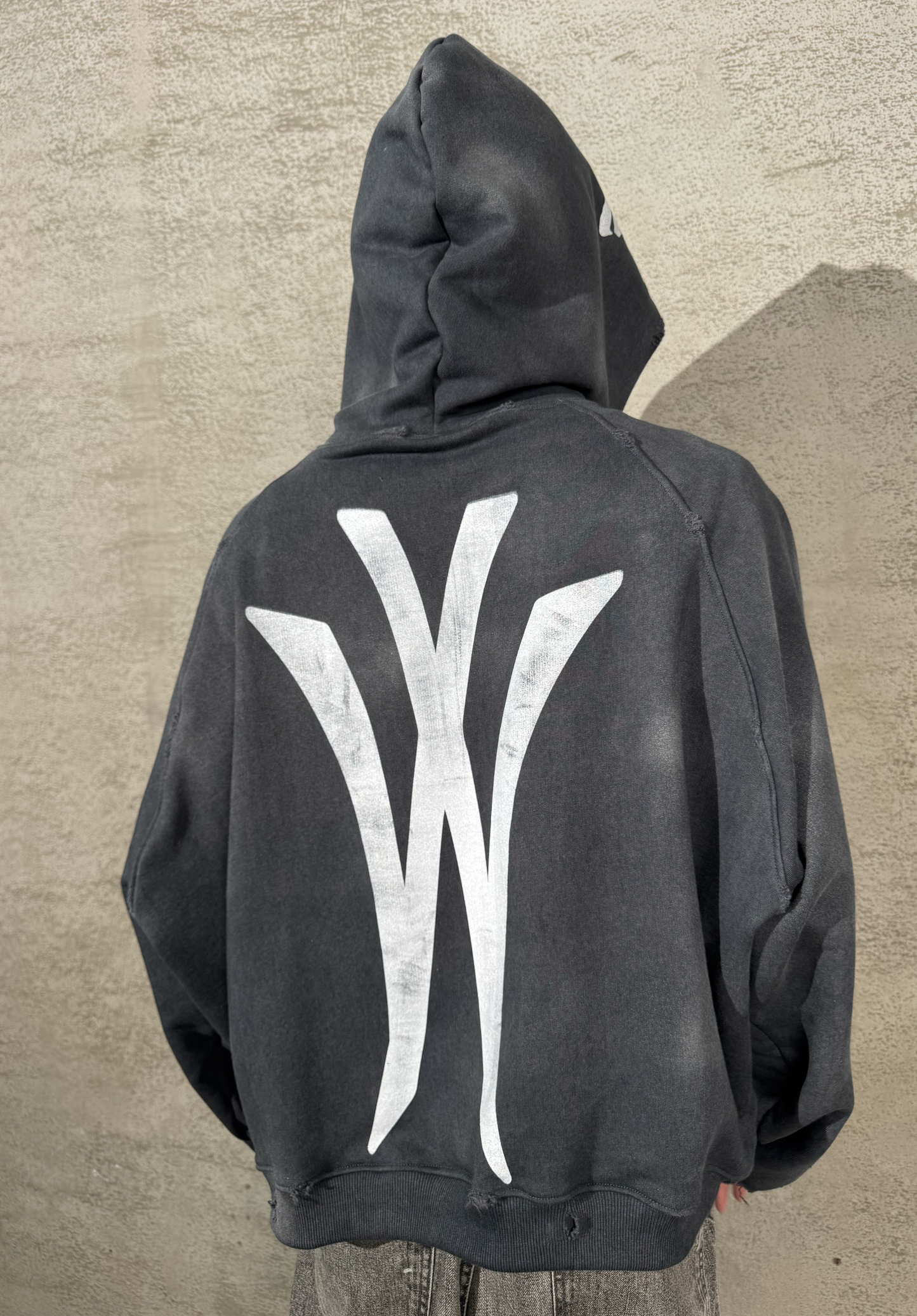 "NobodyBetter" graphite zip hoodie