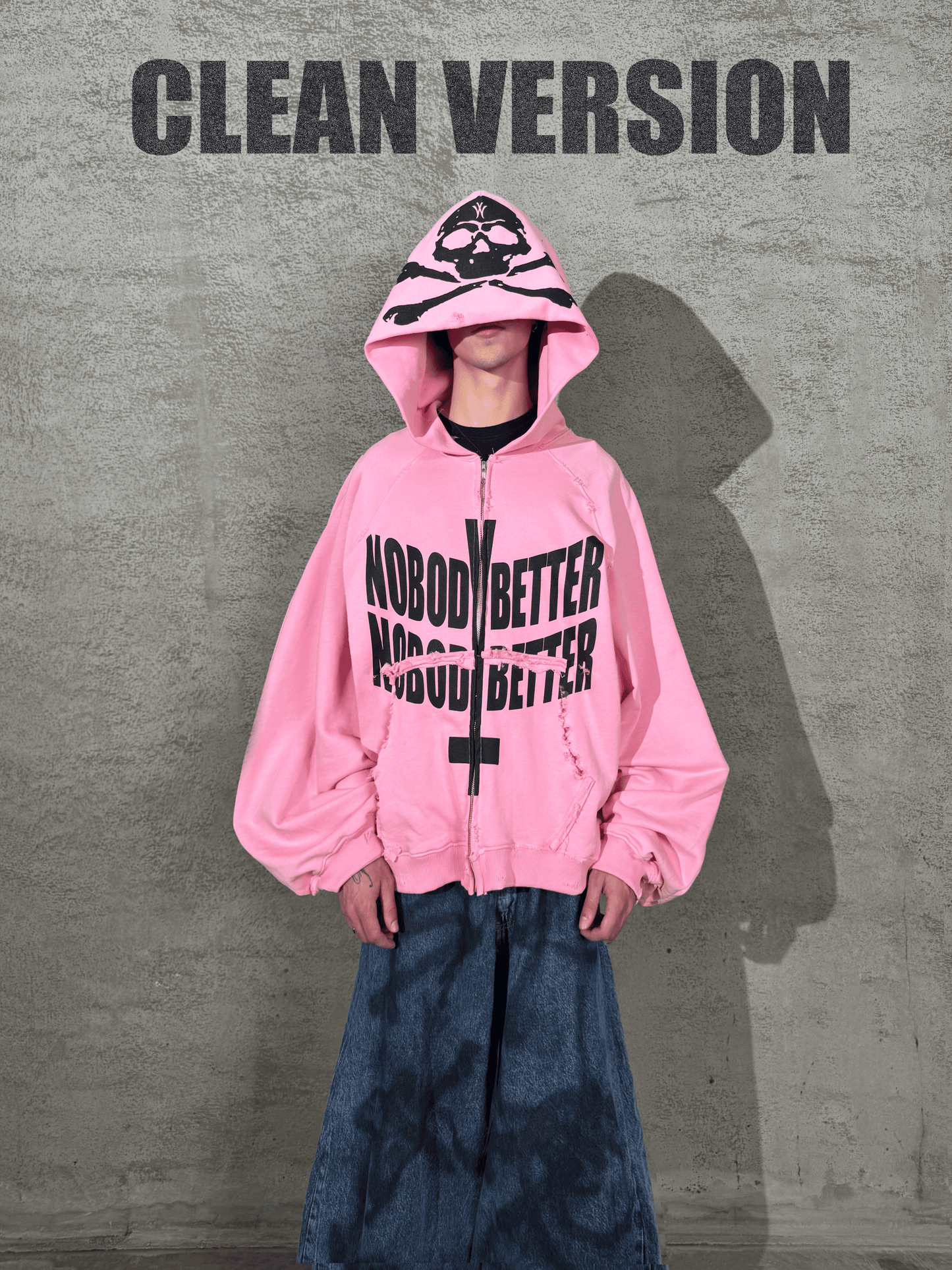 "NobodyBetter" pink zip hoodie
