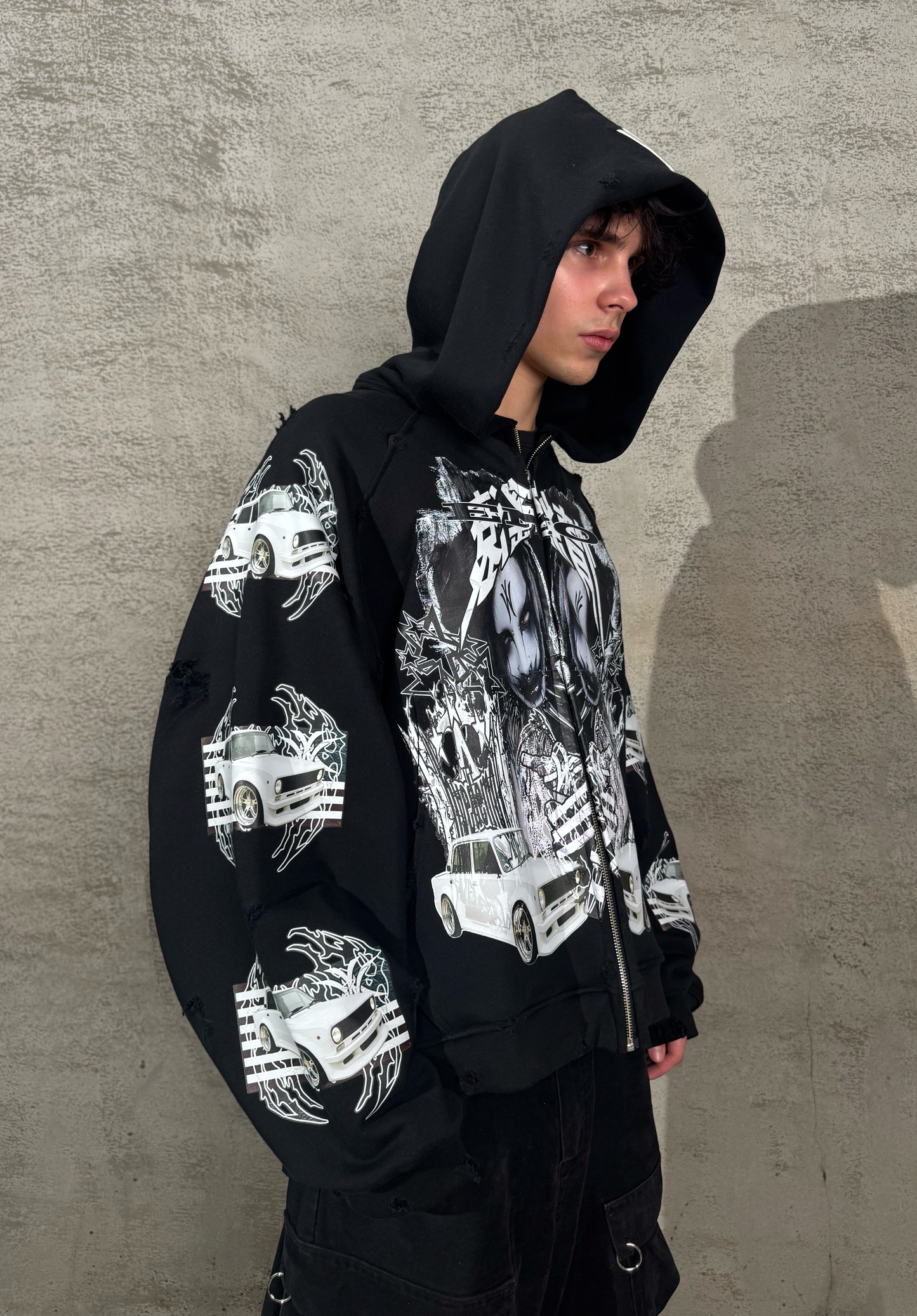"byedEMOx" zip hoodie