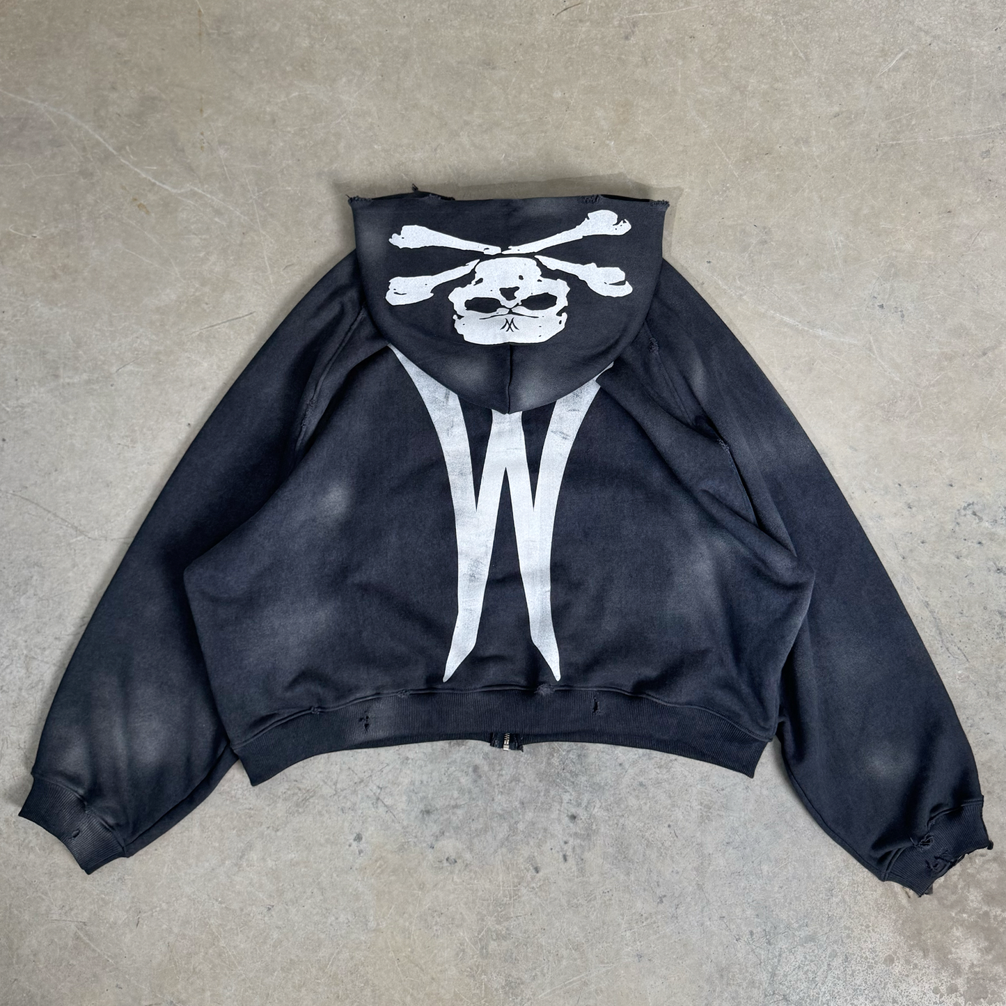 "NobodyBetter" graphite zip hoodie