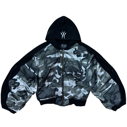 DECONSTRUCTED ARCTIC CAMO BOMBER JACKET bd”mx”