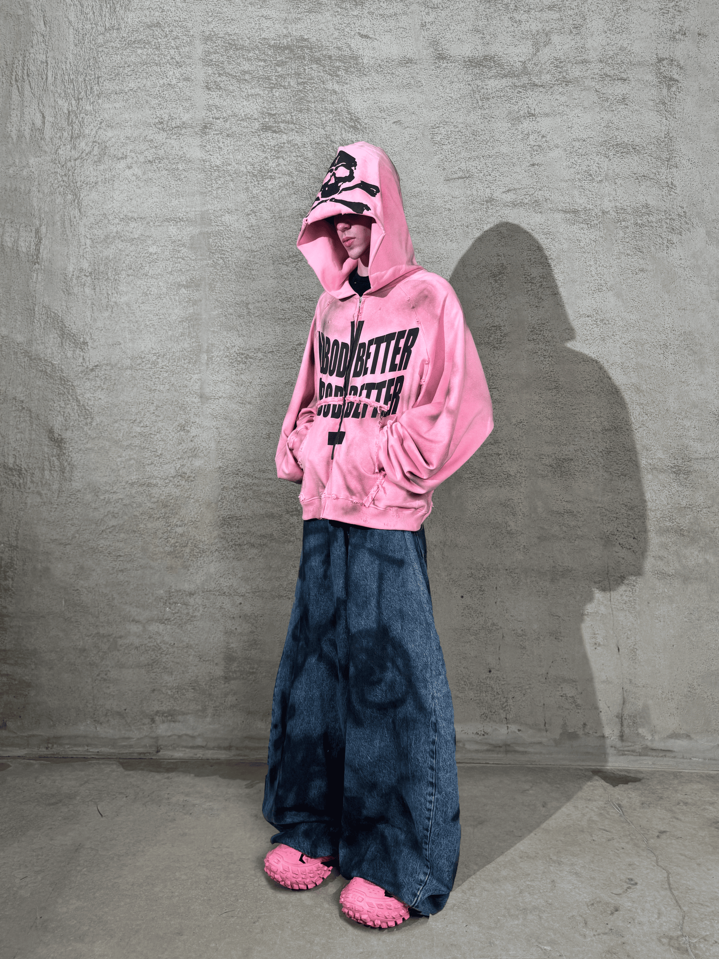 "NobodyBetter" pink zip hoodie