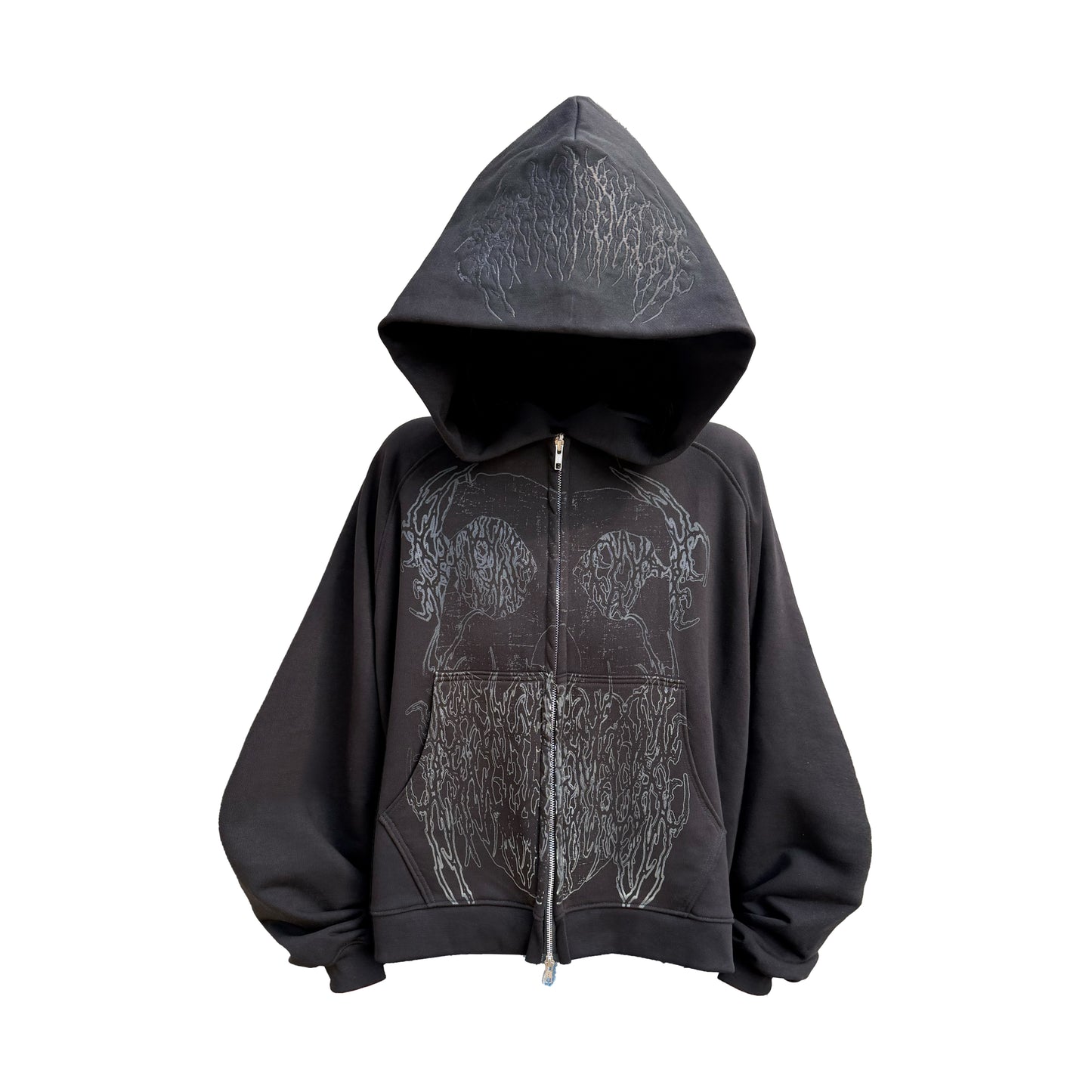 "Misfit" neon zip hoodie