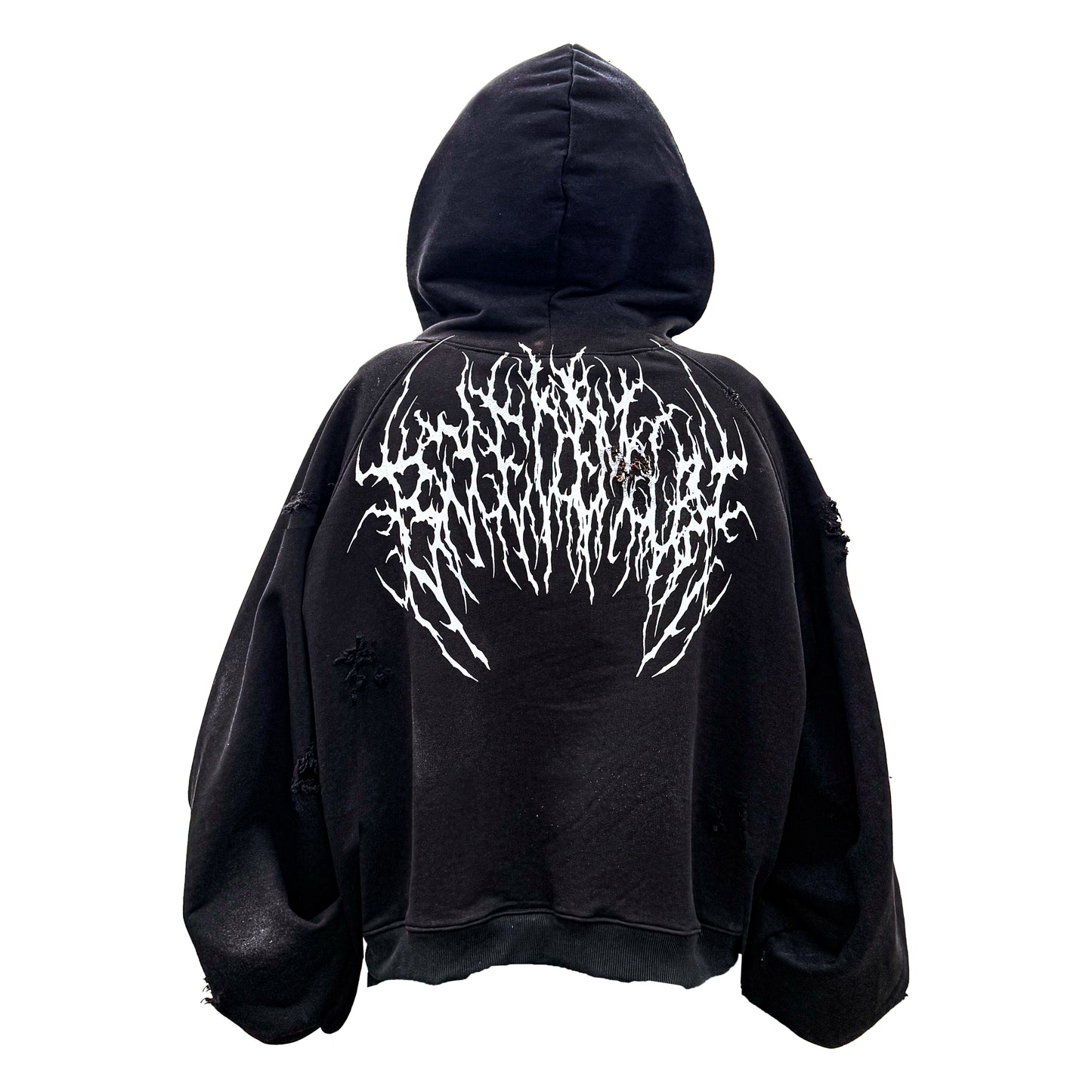 "metal" zip hoodie