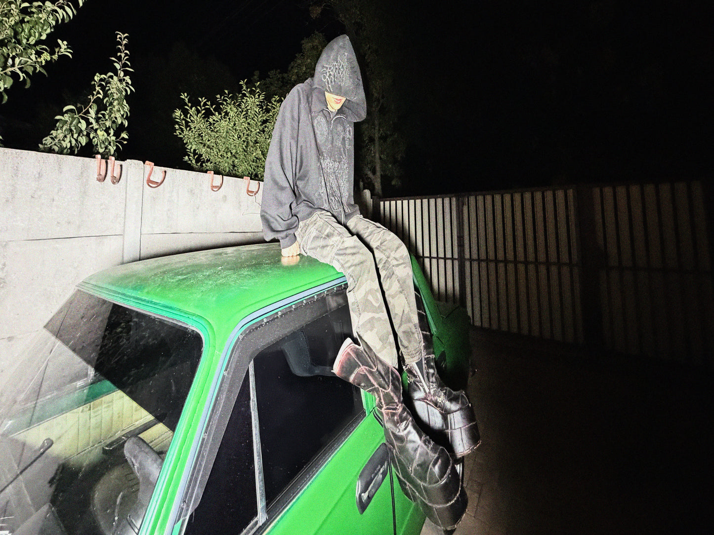 "Misfit" neon zip hoodie