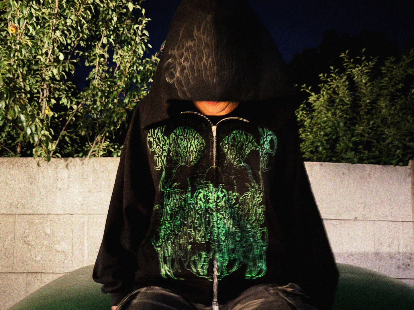 "Misfit" neon zip hoodie