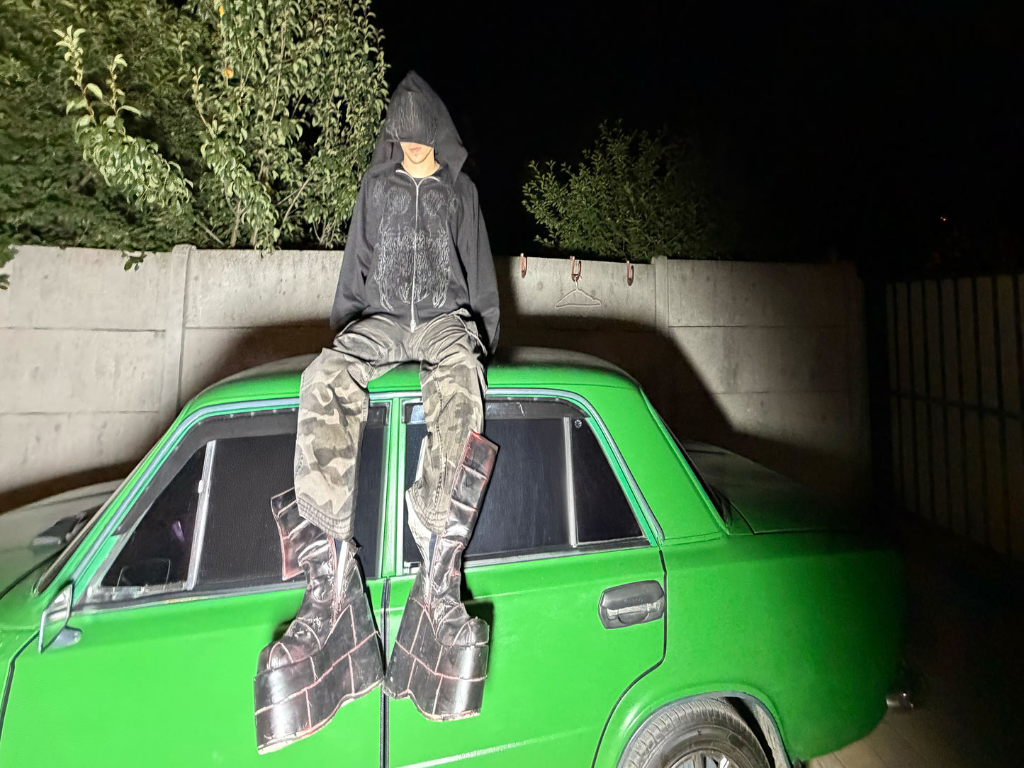 "Misfit" neon zip hoodie