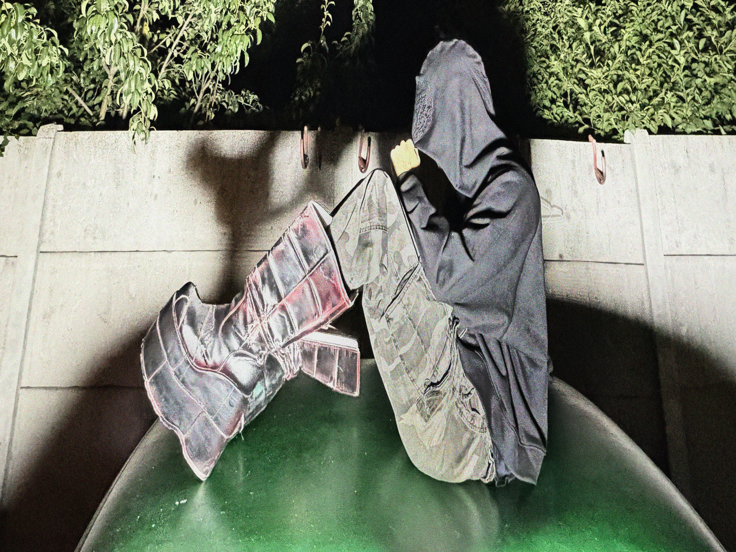 "Misfit" neon zip hoodie