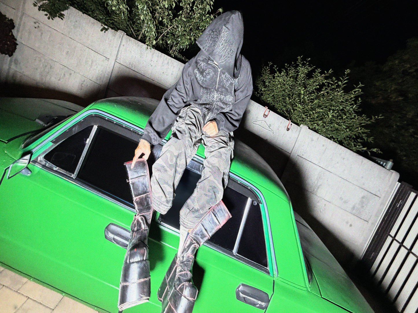 "Misfit" neon zip hoodie