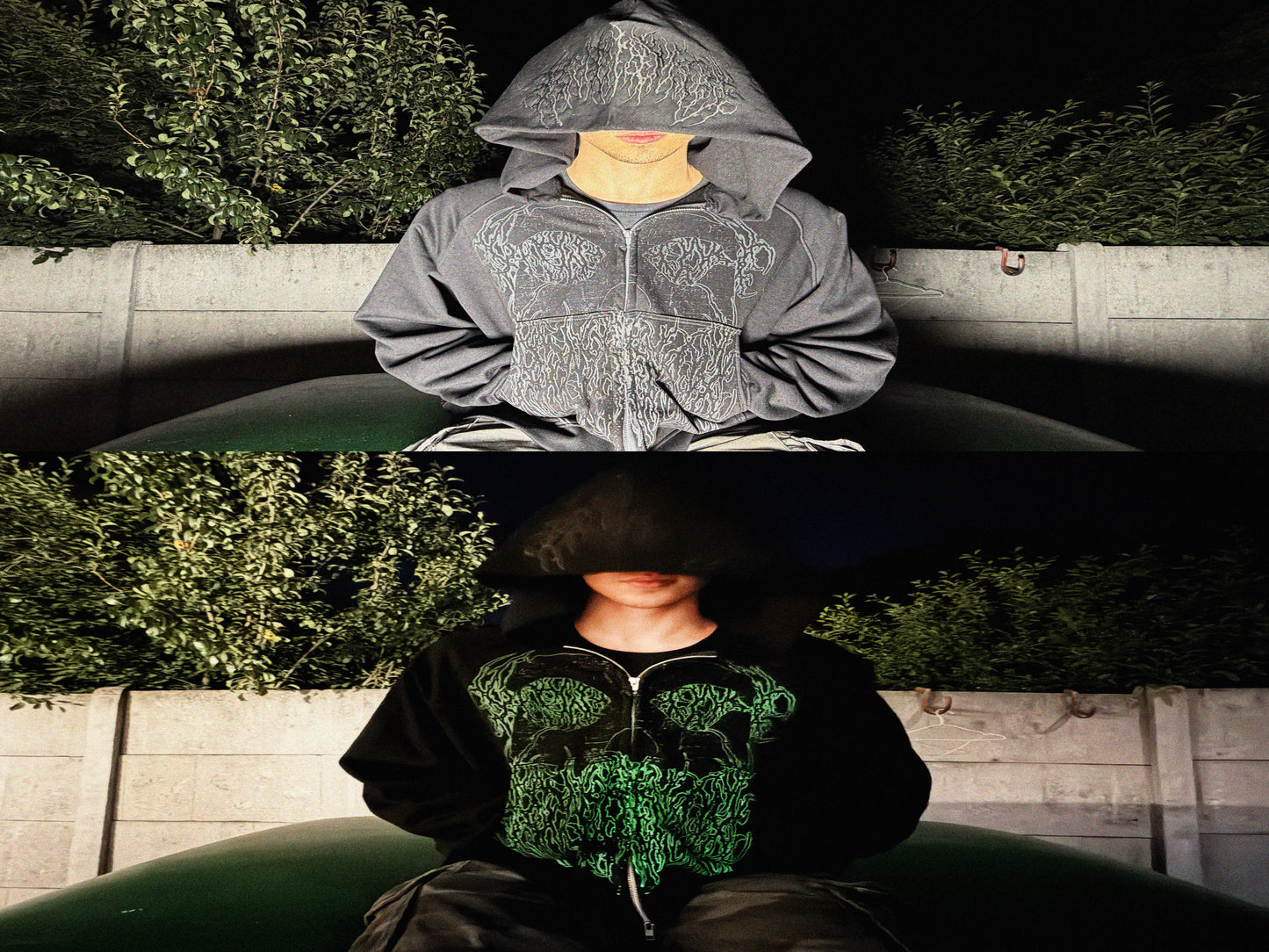 "Misfit" neon zip hoodie