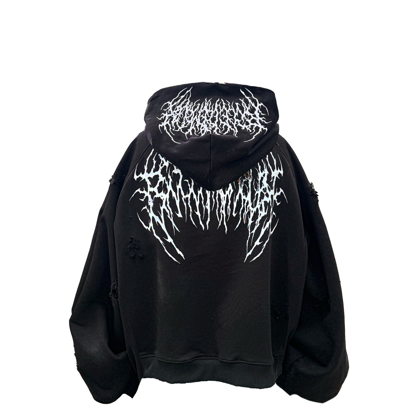 "metal" zip hoodie